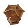 Small wooden 6 sided Bird Feeder - Top View